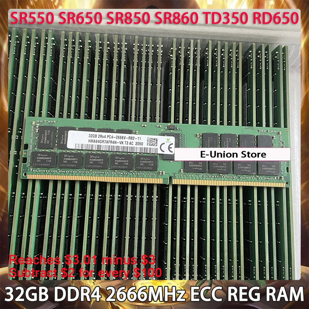 32GB DDR4 2666MHz ECC REG RAM For Lenovo SR550 SR650 SR850 SR860 TD350 RD650 Server Memory