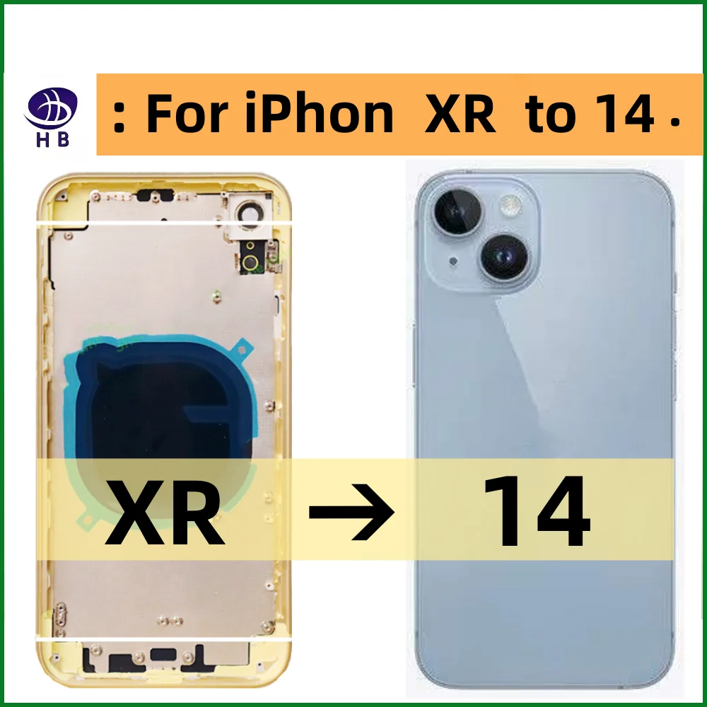 Diy Housing For iPhone XR ~ 14 Rear Battery Midframe Replacement, XR like 14 Chassis XR to 14  Frame + Tool XR to 13 Matte