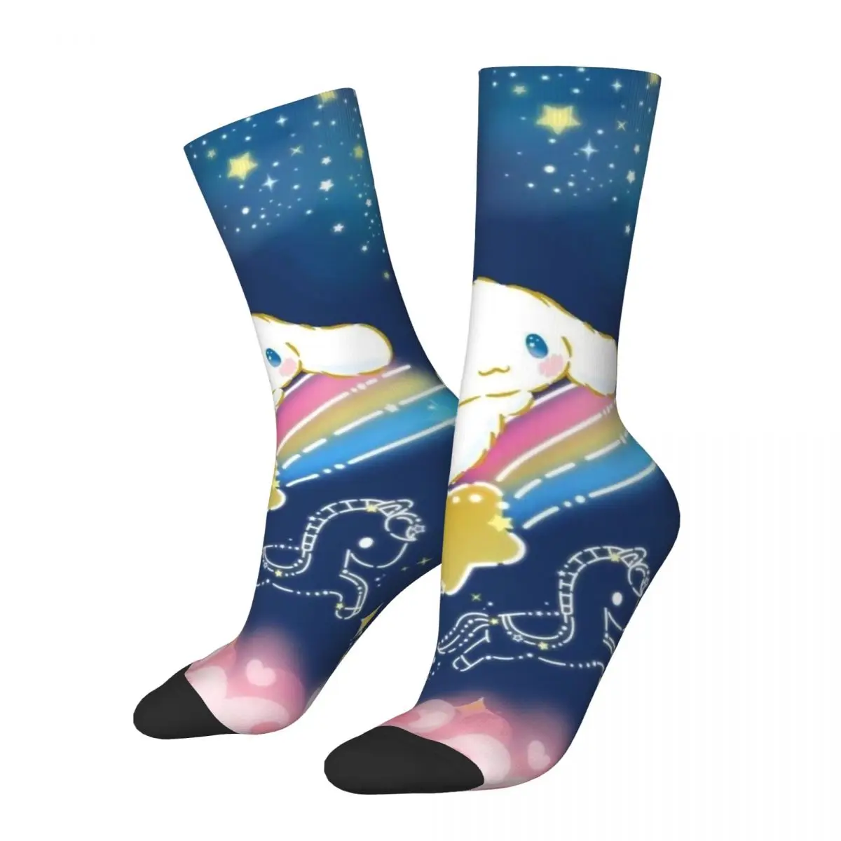 Crazy compression Cute Cinnamoroll Sock for Men Harajuku Sanrio Cinnamoroll Seamless Pattern Crew Sock Novelty