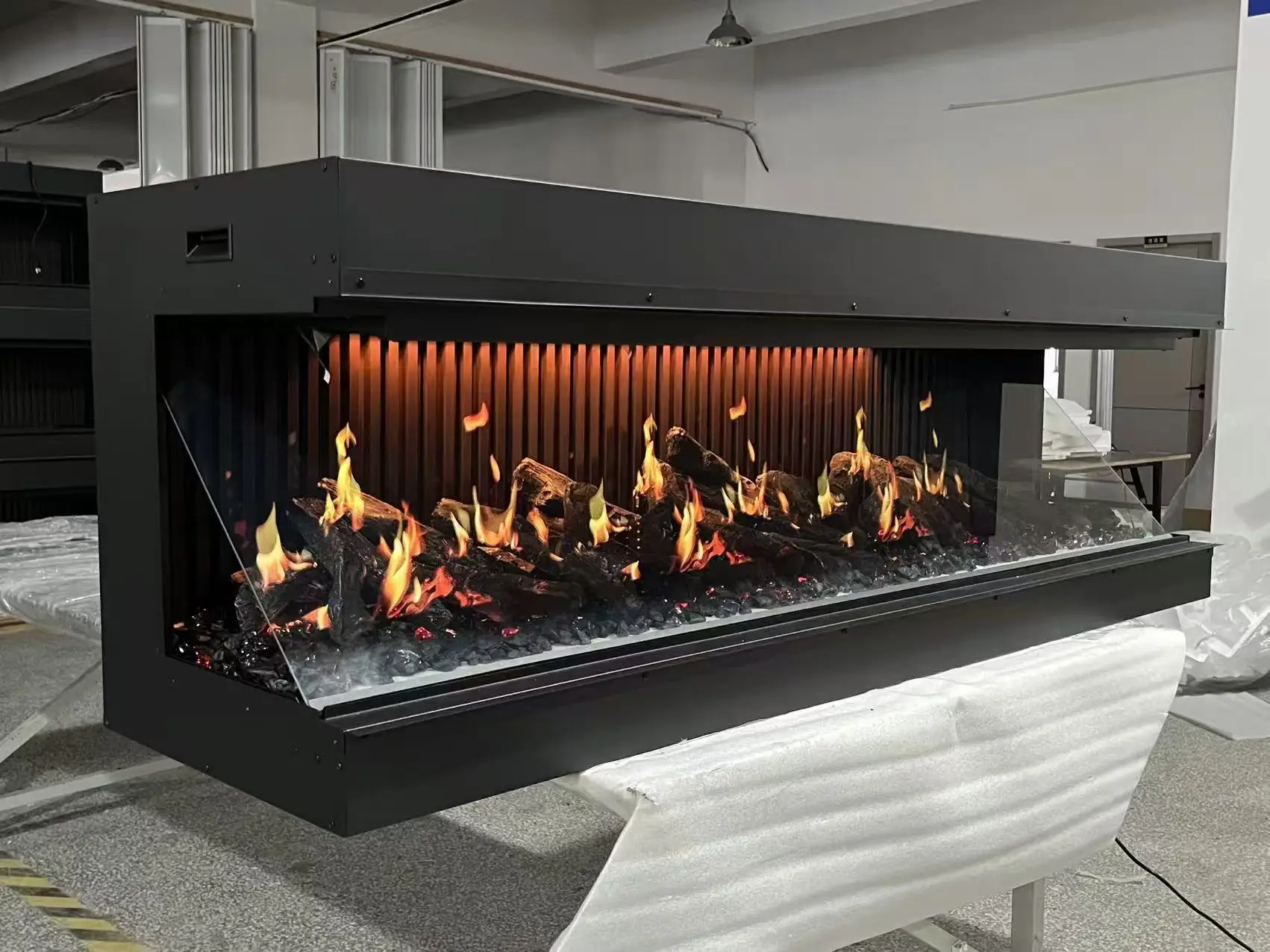 Electric Fireplace Insert Remote Control LCD Fireplace 2026 New Design 75 Inch Holographic