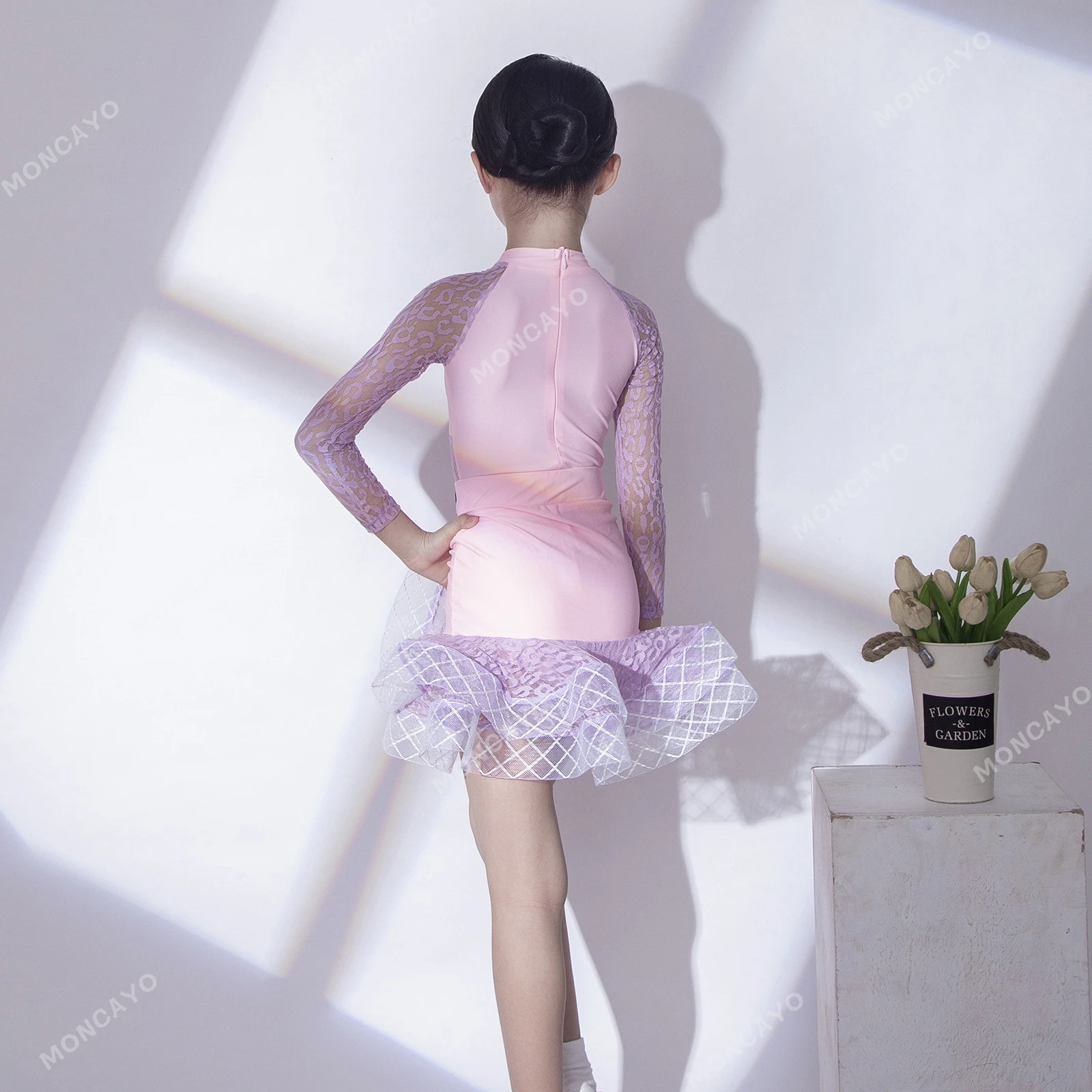 Cha Cha Rumba Latin Dance เสื้อผ้าสาว Salsa Latin Dance ชุดสาว Tango Ballroom ชุดมาตรฐานเด็กละตินฝึกชุด