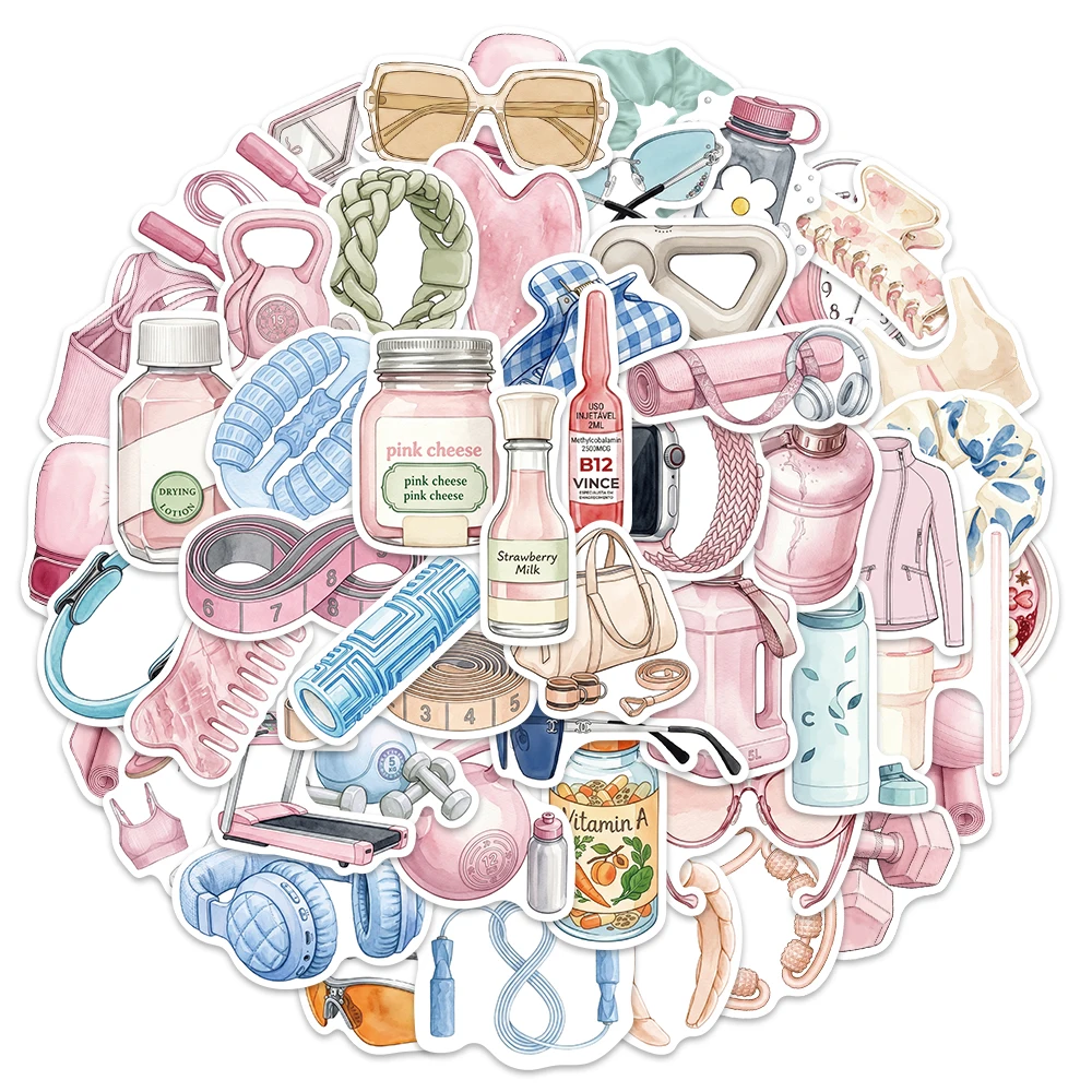 50PCS Pink Personalized Decoration Graffiti Stickers DIY Handmade Scrapbook Packaging Postcards Speakers Fun Stickers