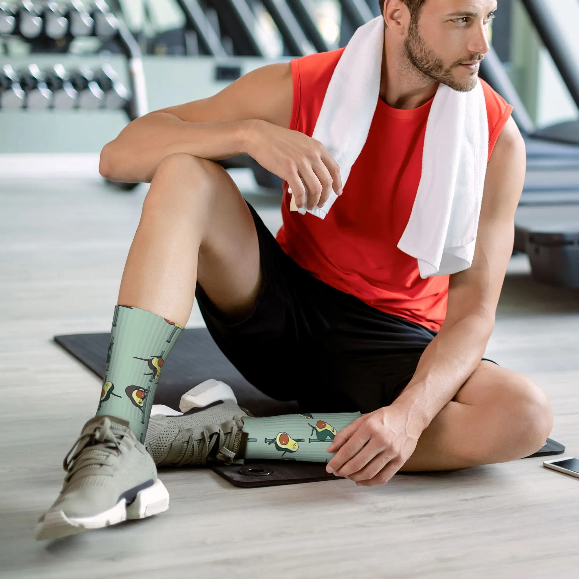 Unisex Men Socks Avocados Pole Dancing Club  Stockings Non-Slip Medium Soft Socks Winter Casual Pattern Outdoor Sports Socks