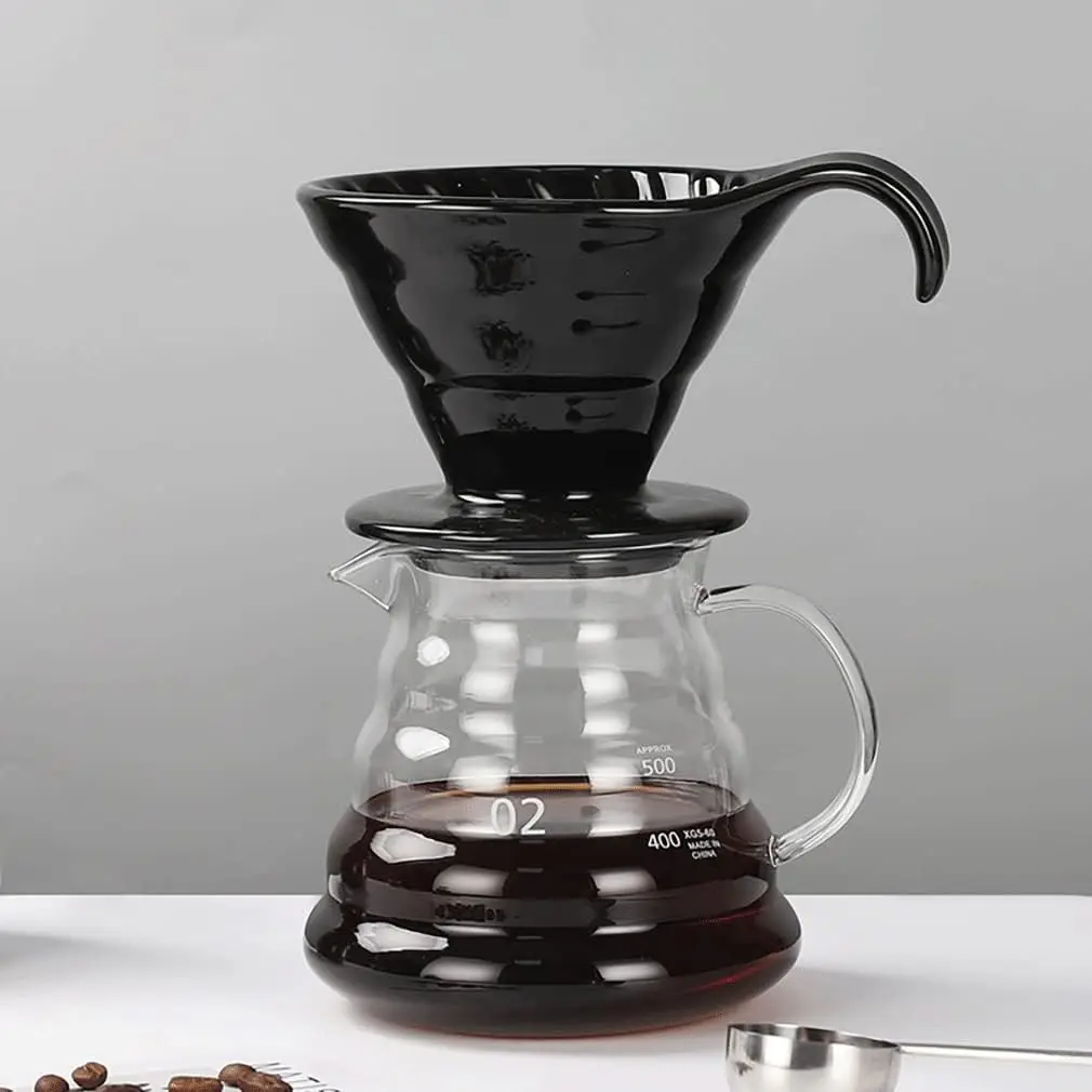 350/600ml Glass Coffee Bottle Coffee Server with Lid Heat-Resistant Suitable for Drip Coffee Maker Pot Perfect Tool for Baristas