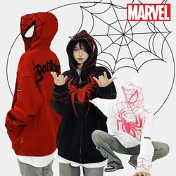 MARVEL Spider Man Outerwear Men Women Fashion street Hip Hop Sweatshirt Lovers Autumn Winter Zipper Casual Loose Hooded Hoodie