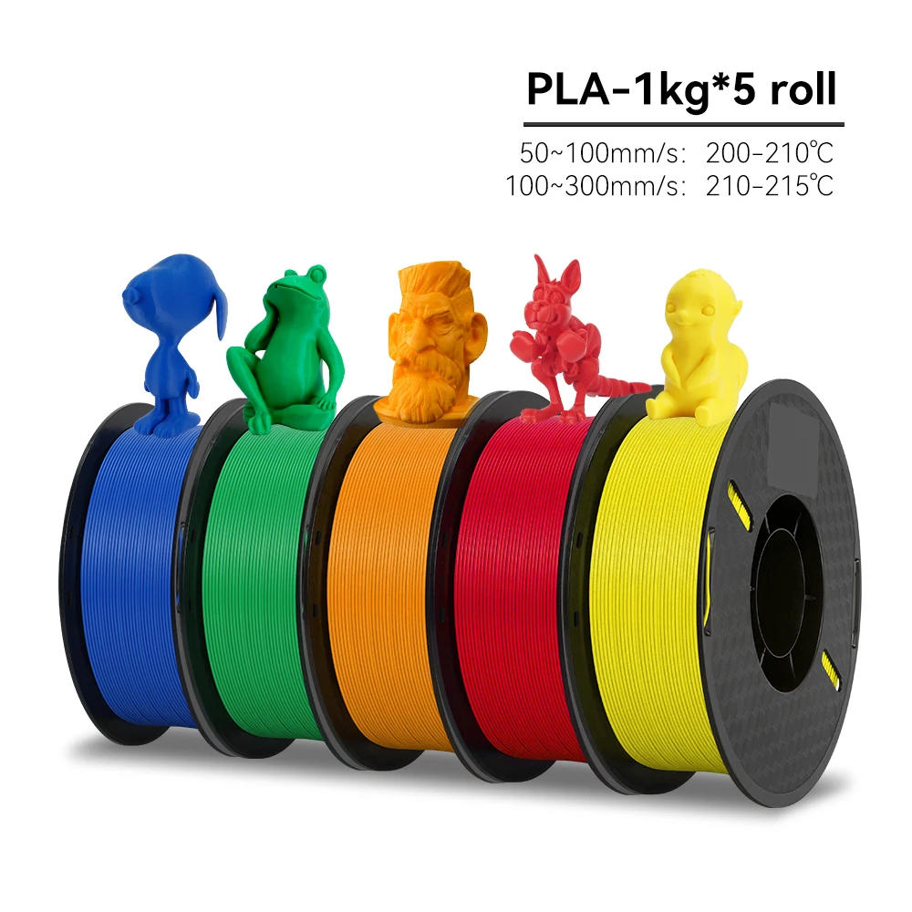 KEEPANG PLA/HS-PLA/PETG/Zijde PLA 3D Printer Filament 1.75mm Mix Kleur 5 Rolls Hoge snelheid PLA Afdrukken Materiaal voor Bambu Lab