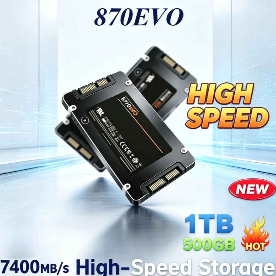 [Brand+] Original 870EVO 2.5 Inch SATA3 Internal SSD 1TB High Speed Solid State Drive For Laptop Desktop Microcomputer