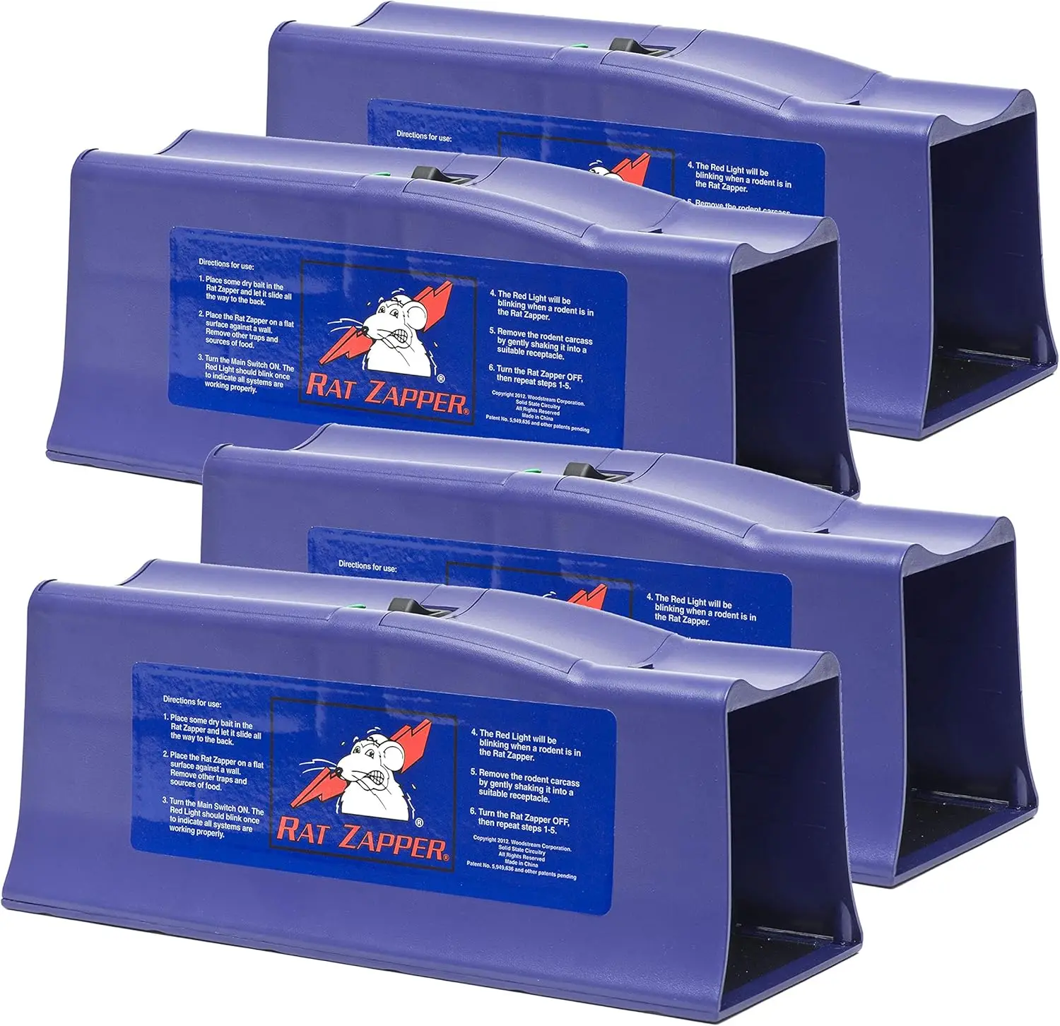 

Indoor Rat Zapper Classic Electronic Mouse Trap, 4 Pack - Humane High Voltage Shock, LED Alert, Easy to Use, Kill Up to 20 Rats