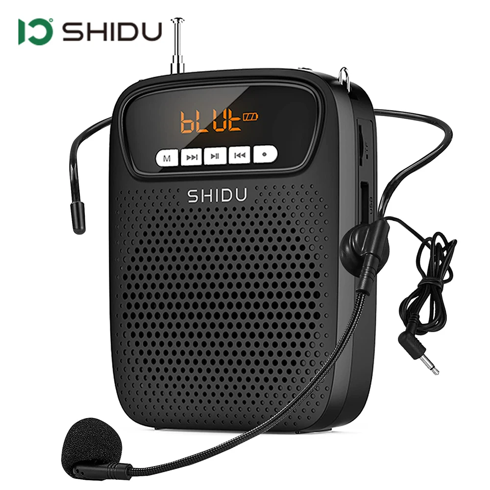 

SHIDU 15W Voice Amplifier S278 with Microphone Audio Recording FM Radio AUX Portable Bluetooth Speaker For Teachers Instructor