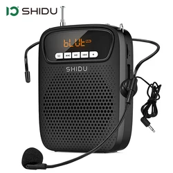 SHIDU 15W Voice Amplifier S278 with Microphone Audio Recording FM Radio AUX Portable Bluetooth Speaker For Teachers Instructor