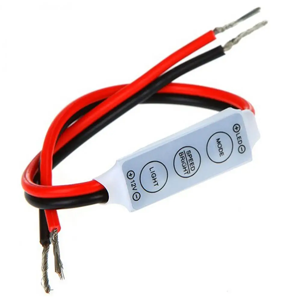 1~10PCS LED Strip Controller Three-key RGB DC12V Mini Monochrome Dimmer Controller RF Remote LED Single Color Light Source Lamp