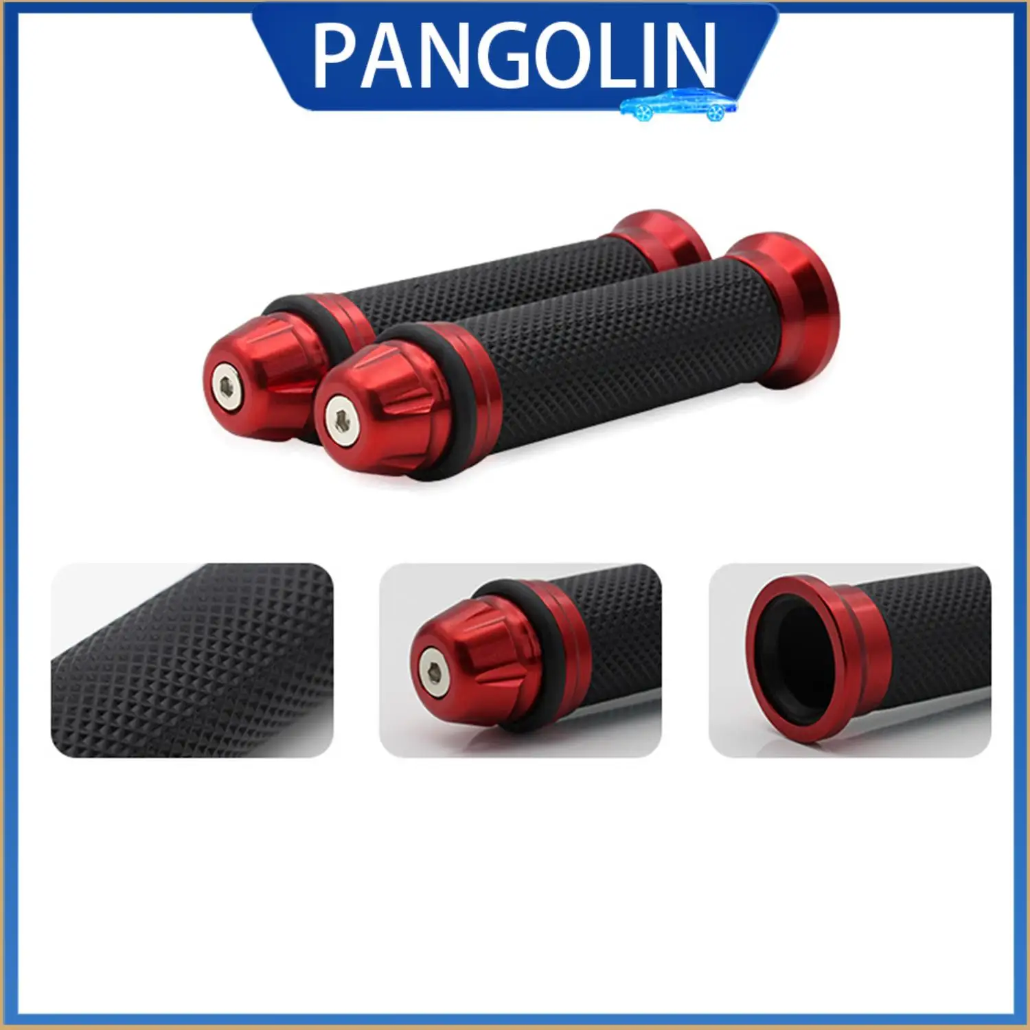 

PANGOLIN Red Motorcycle ATV CNC Aluminum Handle Grips with Rubber Gel Comfortable NonSlip Design Durable Handlebar Accessories