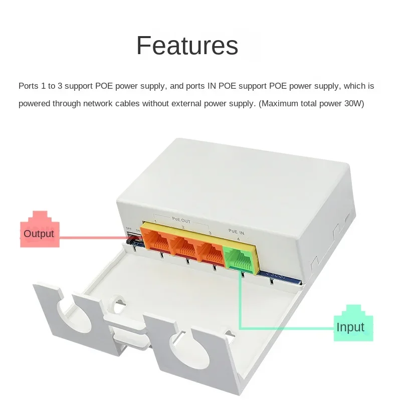 POE network extender, 1/2/3/4 port, 100Mbps, gigabit POE repeater, waterproof, extended transmission VLAN isolation standard