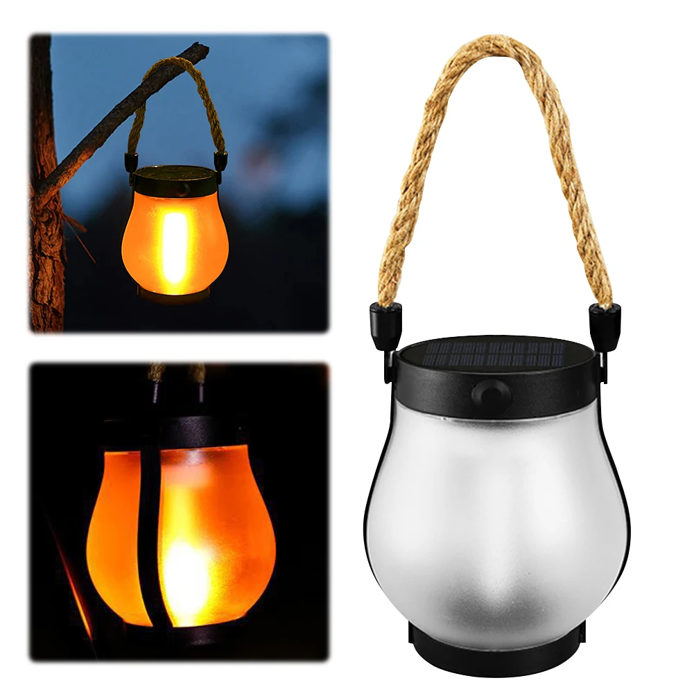 

Solar Flame Light Garden Lantern Rechargeable LED Light Waterproof Camping Lamp for Indoor Outdoor Home