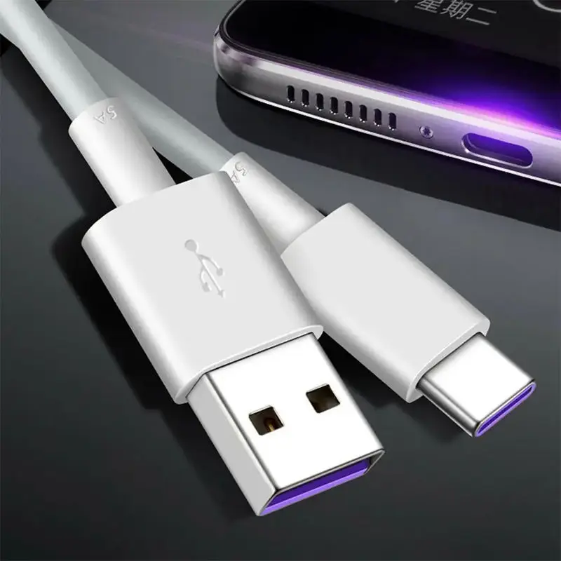 0.25M/0.5M/1M 5A 65W  USB Type C Cable Mobile Phone Fast Charging Data Cord For Samsung  Xiaomi  Huawei Oppo Super Charger Cable