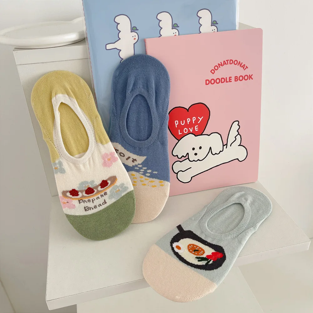 اليابانية Kawaii الكرتون لطيف جورب النعال النساء الصيف غير مرئية لا تظهر الجوارب تنفس القطن منخفضة قطع الكاحل قارب الجوارب الهدايا #3