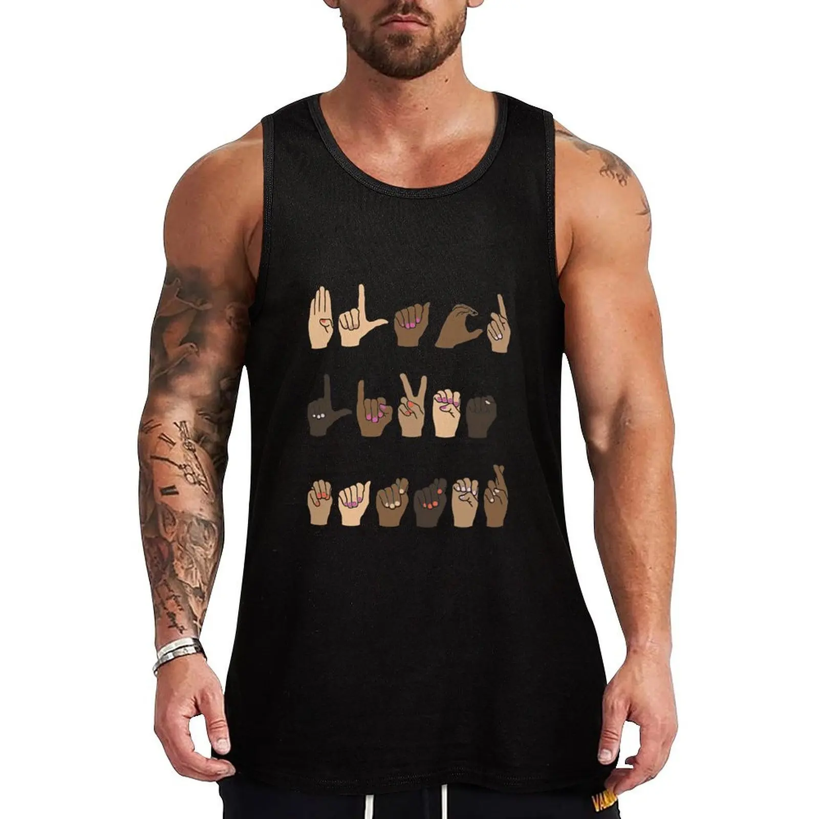 

Black lives matter sign language Tank Top Active Tank Top Lightweight Workout Gym Sleeveless