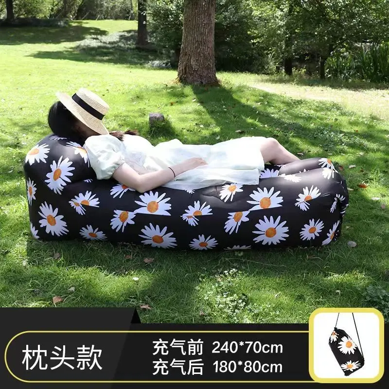 Music Festival Outdoor Lazy Man Inflatable Sofa Bed Air Cushion Bed Portable Thickened Folding Lunch Rest Patio Couch Chair