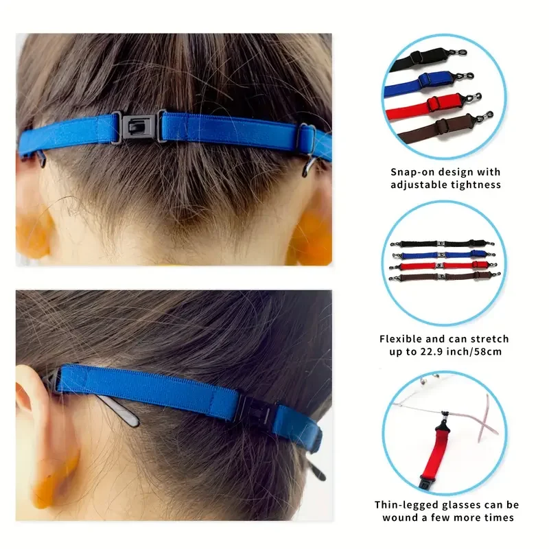 Kids Anti Slip Glasses Chain  Eyeglasses Rope Adjustable Elastic Cord Holder Sport Lanyard Strap Adult  Anti-drop Glasses Belt