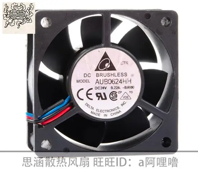 

Ltsf For Delta Electronics AUB0624HH BR00 DC 24V 0.22A 60x60x25mm 3-Wire Server Cooling Fan