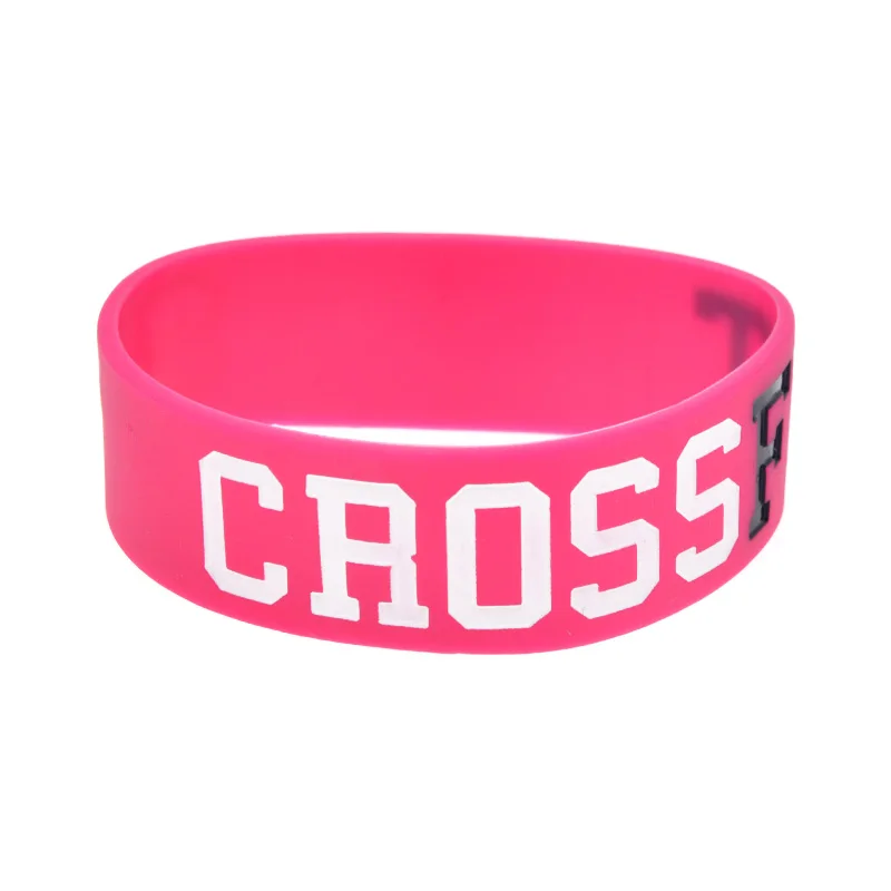 1 PC CrossFit Silicone Rubber Bracelet One Inch Wide Sport Gift Bangle