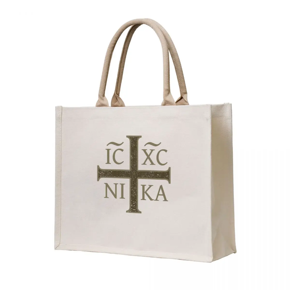 

IC XC NIKA Christogram Crucifix Orthodoxy Eastern Christian Tote Bag Gift bag woman shopping bag hand