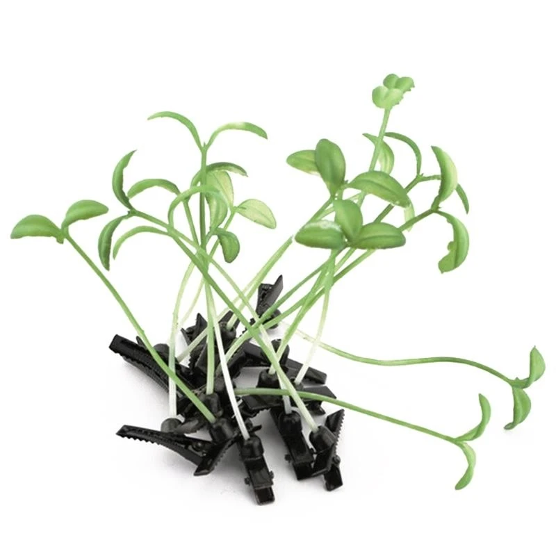 

F92D Bangs Hair Barrette Grass Hair Clip Ponytail Decor Bean Sprout Duckbill Clip