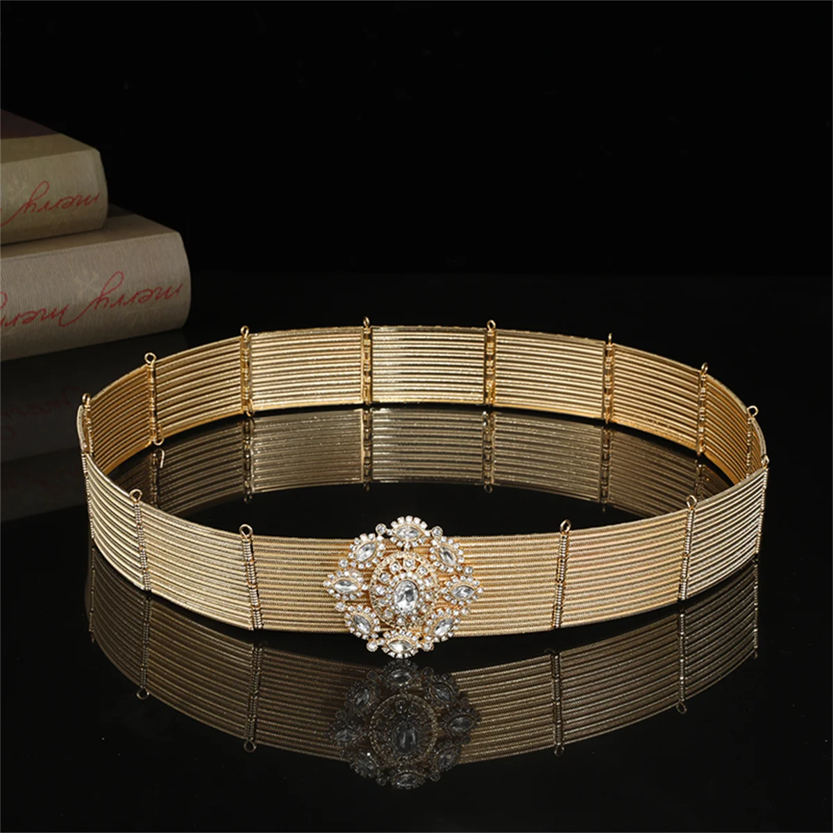 Free Shipping Full-Diamond Flower Design with Exquisite Lines  Popular Waist Chain for Moroccan Brides  French Vintage Style