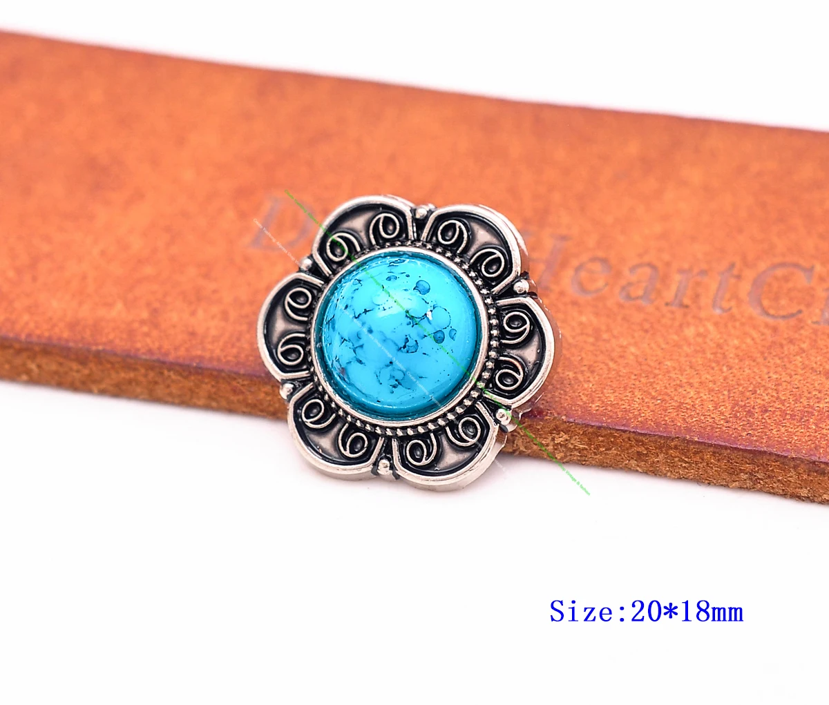 10X20mm Antique Silver Western Flower Star Light Turquoise Conchos Stud Rivet For Leathercraft Belt Bag Hatband Bracelet Decor
