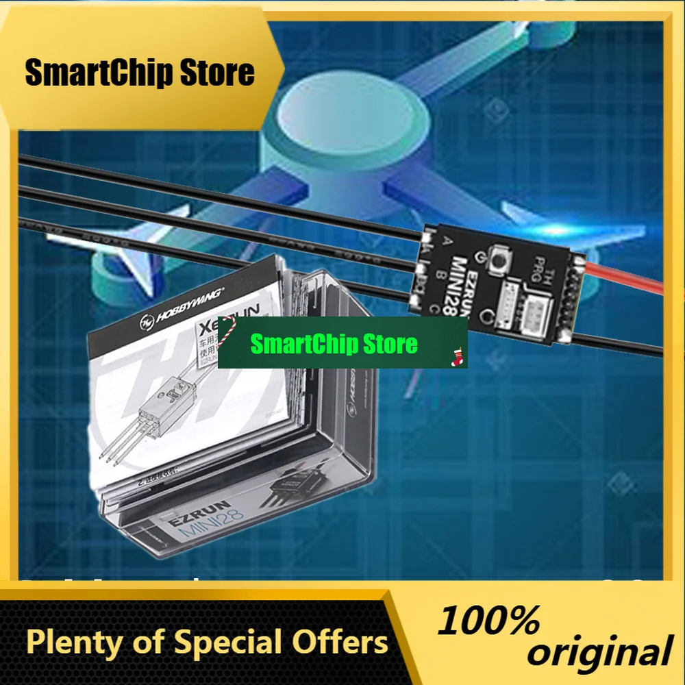 SmCpHobbywing EZRUN MINI28 30A ESC Sensored Brushless ESC 2S Small Size Support Bluetooth Settings For 1/28 1/27 GL Racing Drift