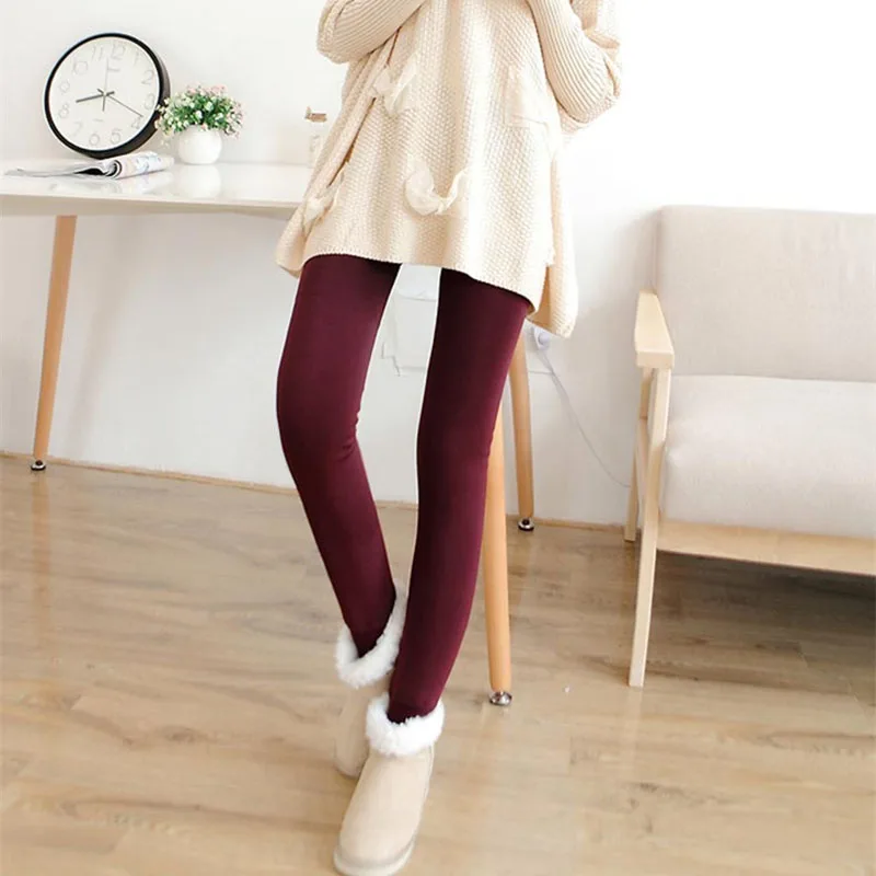 

Осень-зима флисовые термолеггинсы женские плотные эластичные утолщенные теплые вязаные леггинсы женские однотонные леггинсы с высокой талией