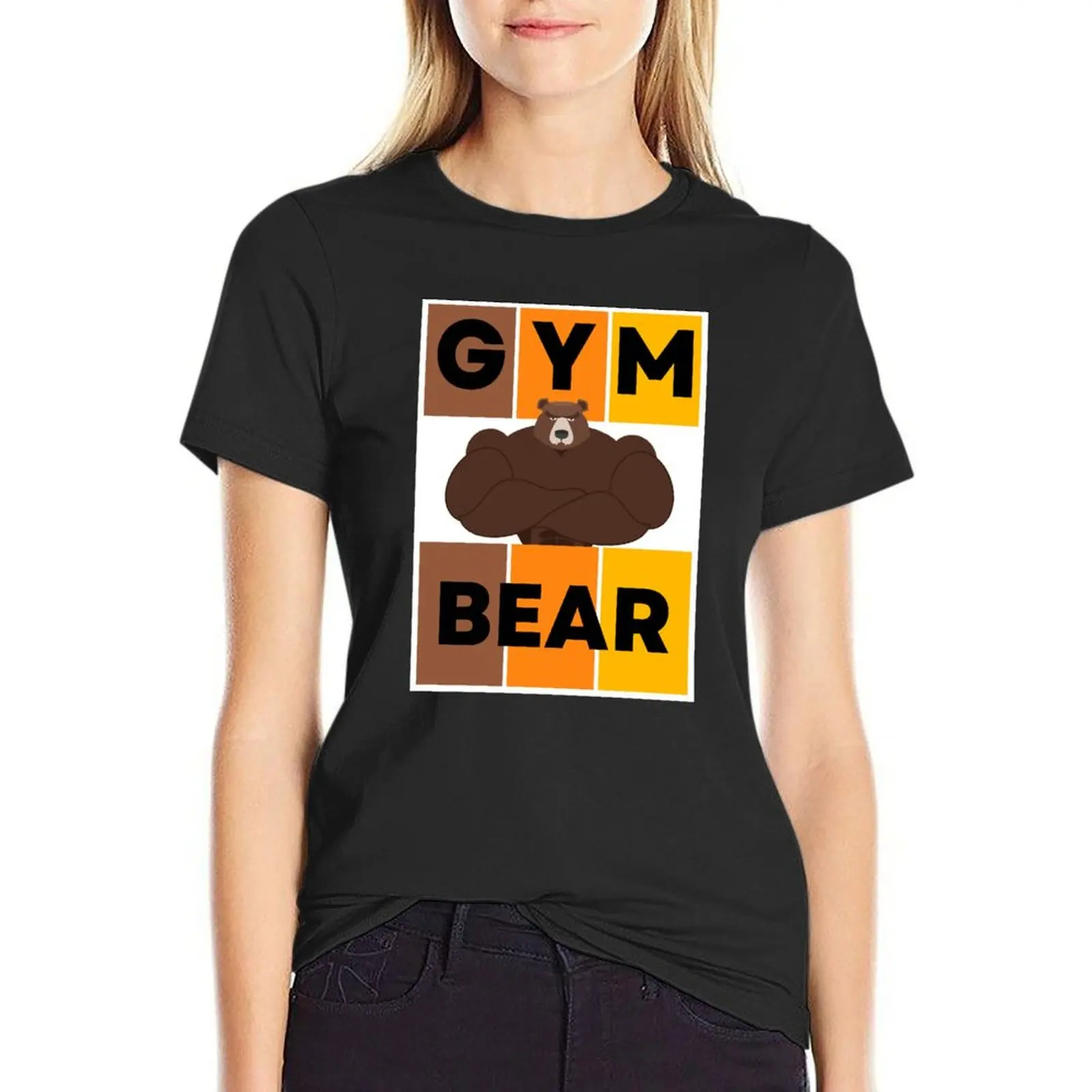 

WOOFZ GYM POWERLIFTING MUSCLE Gay Bear Flag T-Shirt Blouse shirts graphic tees black t shirts for Women