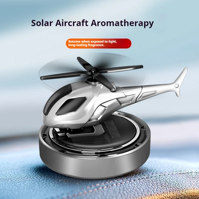 سيارة شنت الروائح تعمل بالطاقة الشمسية الدورية نموذج هليكوبتر الديكور سيارة رائحة إزالة العطر طائرة سيارة الديكور #1