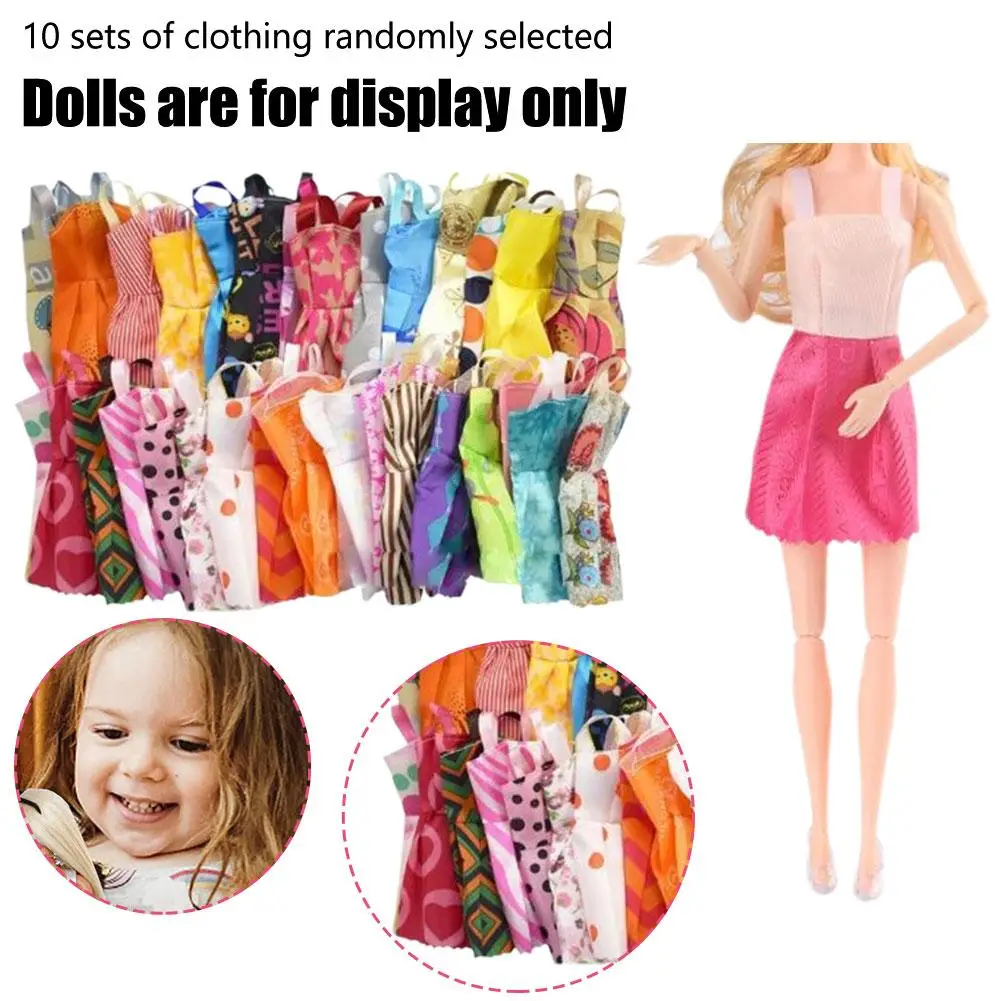 Mini robe colorée pour fille, 10 pièces, 30cm, 11.5 pouces, accessoires, vêtements, beurre, adorable, été