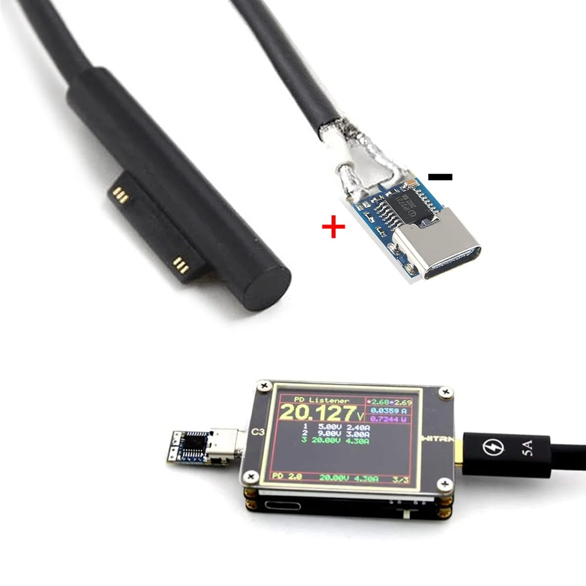 5 шт. PDC004-PD PD Модуль-приманка USB-C PD 20 В постоянного тока Модуль триггера фиксированного напряжения 5 А Тип-C Женский вход для ноутбука