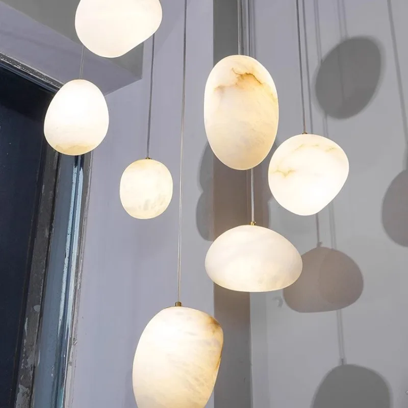 High-end designer marble chandeliers imported from Spain - stairs, dining room, living room, bedside room, luxury lighting