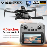 V168 MAX GPS Drone Professional 8K Camera Aerial FPV Brushless Avoiding Obstacle with Large Screen Remote Control Folding Drones