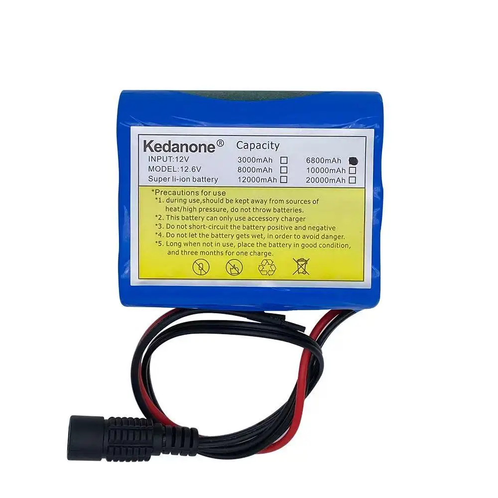 Neuer, superportabler, wiederaufladbarer 12-V-Lithium-Ionen-Akku mit 50.000 mAh, DC 12,6 V, 5 Ah Kapazität für CCTV-Überwachungskameras + Monitore