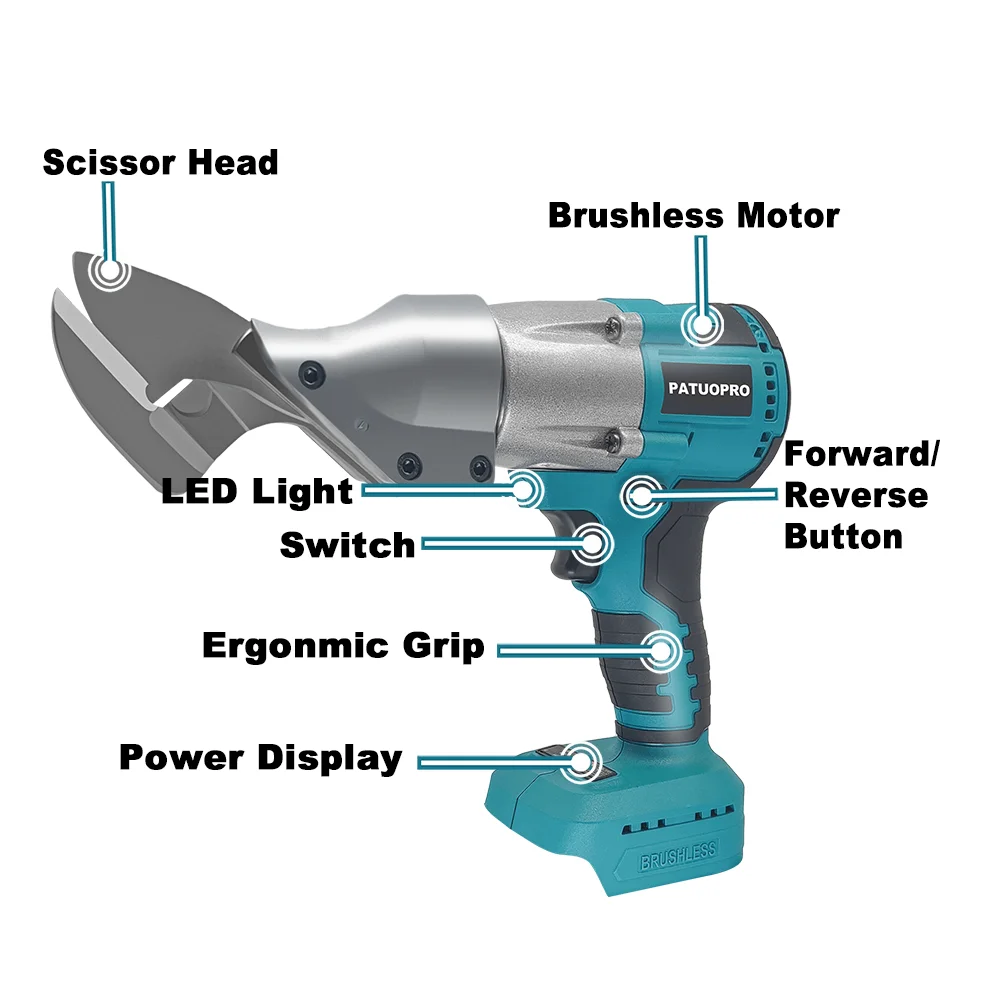 Brushless Cordless Electric Iron Scissors Metal Shear Cutter Handheld Cutting Power Tools For Makita 18V Battery(No Battery)