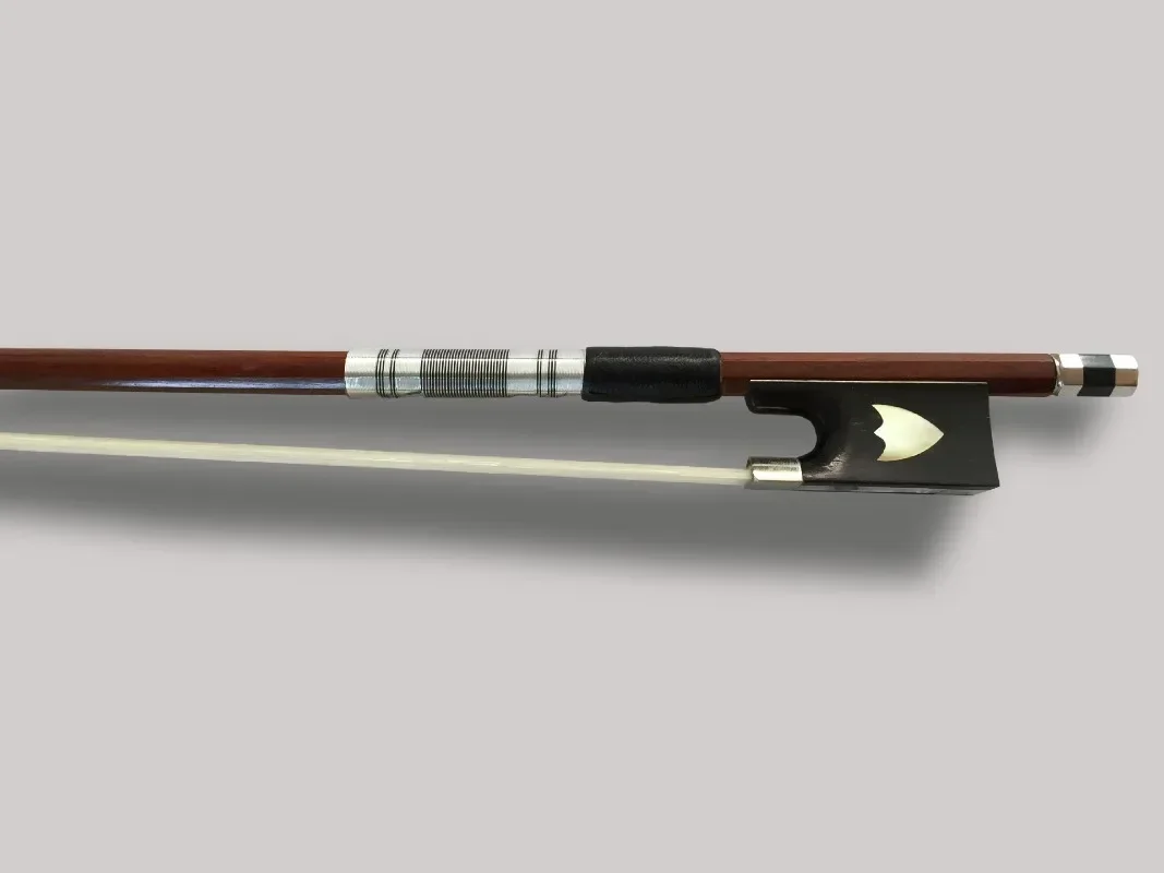 Arco de violín de grado, biblioteca de cola de ébano, madera brasileña tiene buena elasticidad, arco de violín de cola de caballo natural