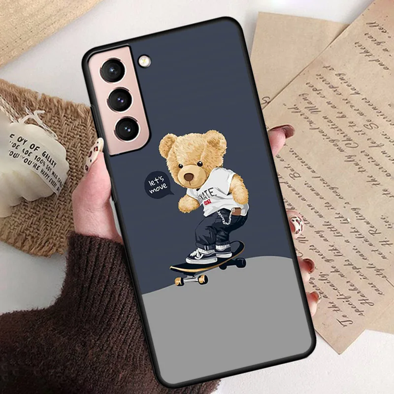Phone Case for Samsung S26 S25 S24 S23 S22 Ultra S23 S22 S25 Plus S24 FE S26Edge Cartoon Teddy Bear Beer Phone Capa view 4