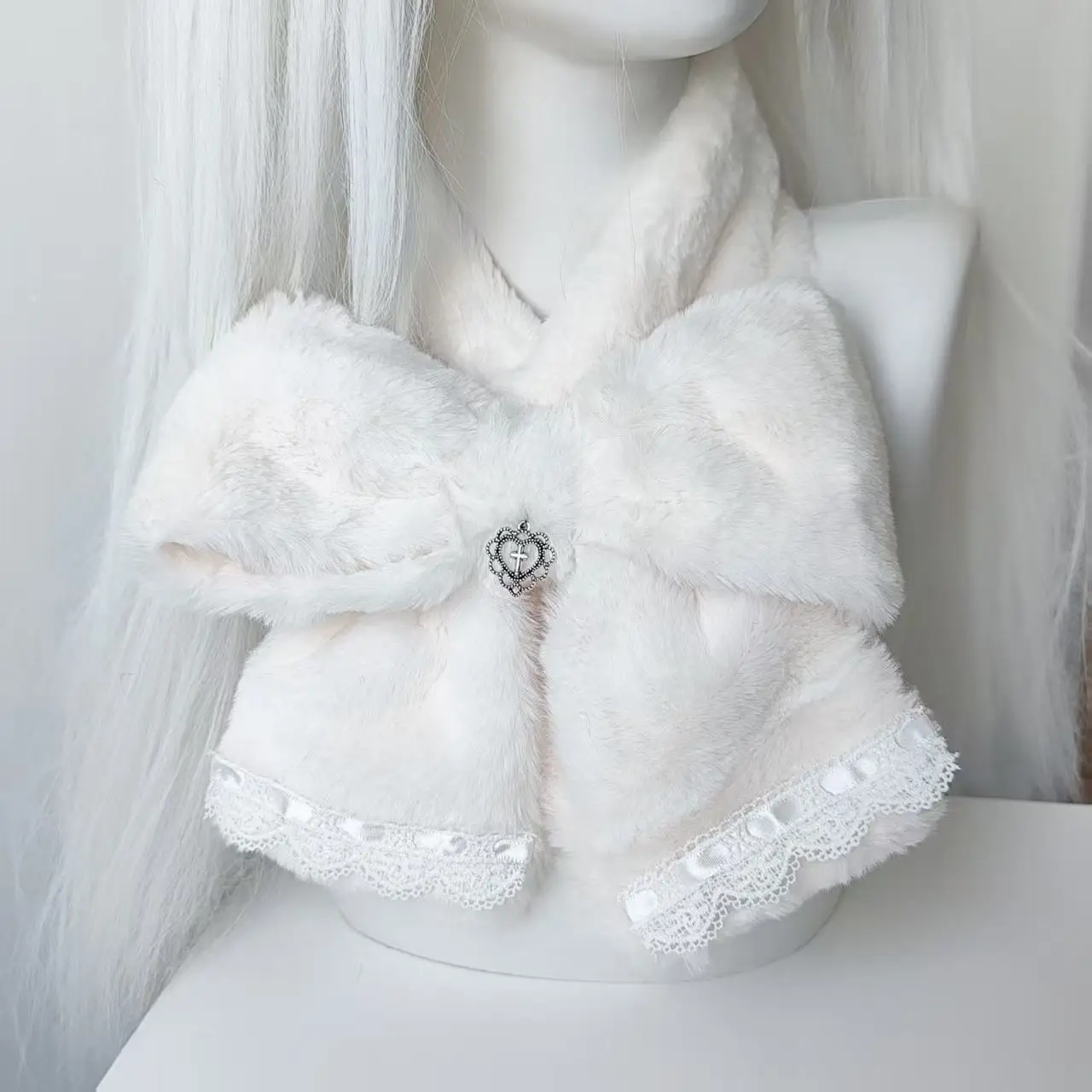 Japanese Sweet Bow JK Girl Cute Short Scarf  Lolita Style Kawaii Warm Scarf Hot Girls Korean Fashion Scarf Chic
