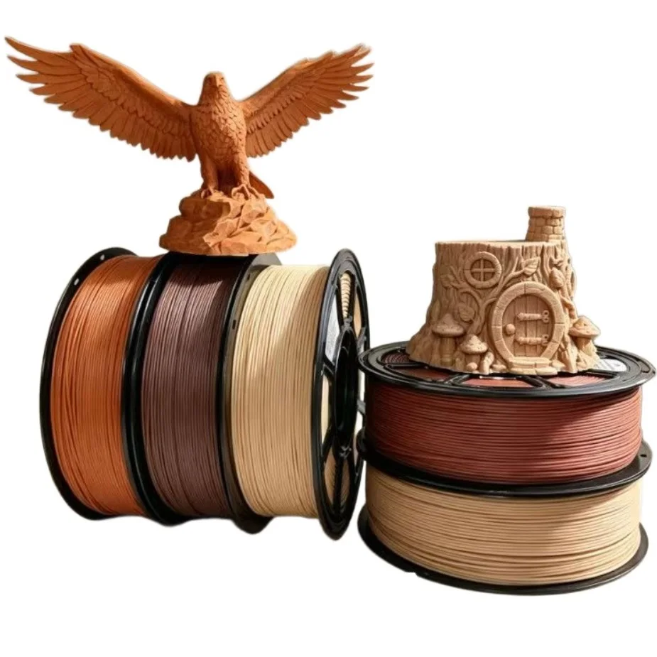 Wood Filament PLA 1.75mm 1kg/500g/250g/200g 3D Printer Filament Wood Powder PLA Light Walnut Dark Cherry Black Color High Speed