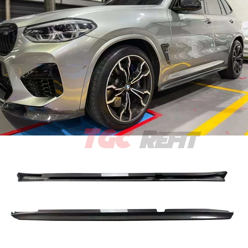 

For BMW X3M F97 X4M F98 Carbon Fiber 3D Style Car Side Skirts Body Kits Side Skirts Apron Car Styling Extenstions Lip