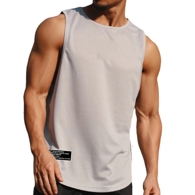 Men Gym Singlets Bodybuilding Stringer Tank Tops Sports Sleeveless Shirt Print Muscle Tops Running Vests Male Fitness Clothing