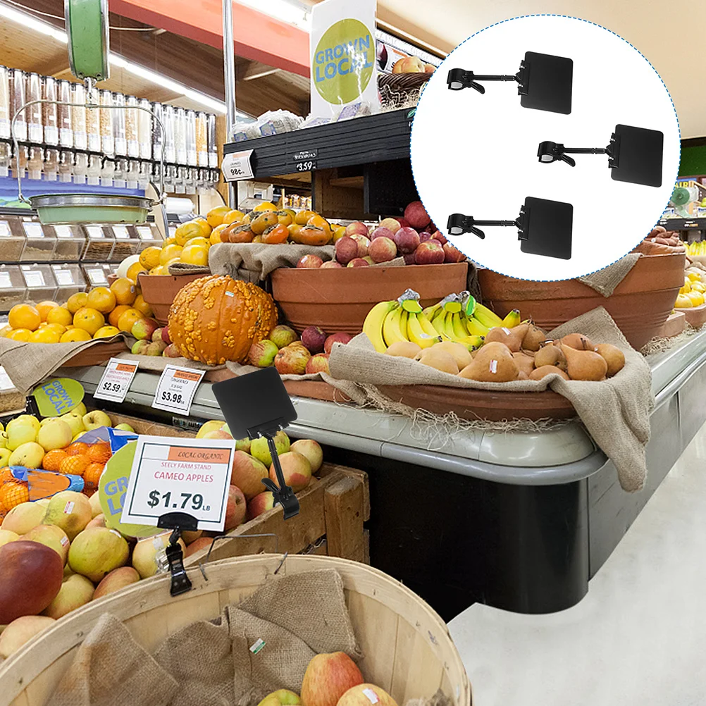

4 pcs Price Tag Holder Erasable Label Rack For Fruits Vegetables Wine Food Display Stand Sign Clip Merchandise Organizer Desk