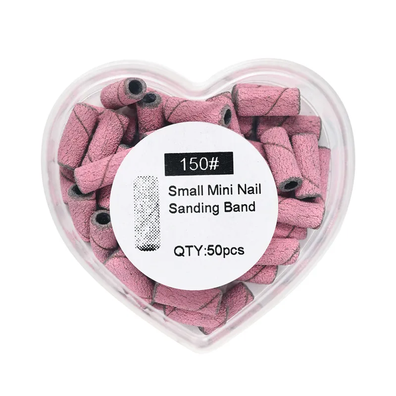 50pcs Mini Sanding Bands Kits Nail Drill Bits Mandrel Sets Electric Manicure Accessories Tool Dead Skin Remover