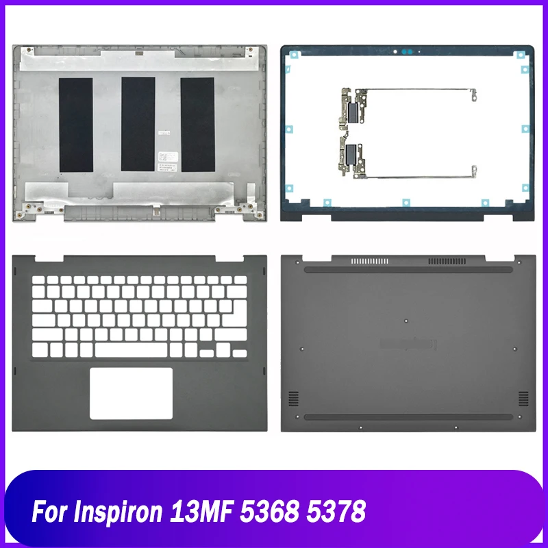 Dell Inspiron 13MF 5368 5378 노트북 LCD 뒷면 상단 덮개 전면 베젤 경첩 손목 받침대 상단 하단 기본 케이스 회색용 새 후면 덮개