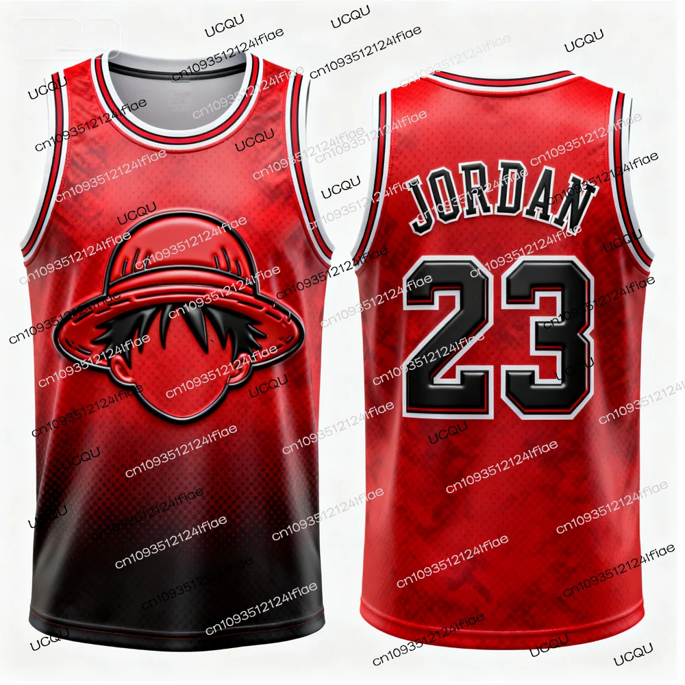 الأردن رقم. 23 طبعة خاصة كرة السلة جيرسي سترة 2025 قطعة واحدة لوفي الرجال كرة السلة سترة رياضية الاطفال الملابس الكرتون #2