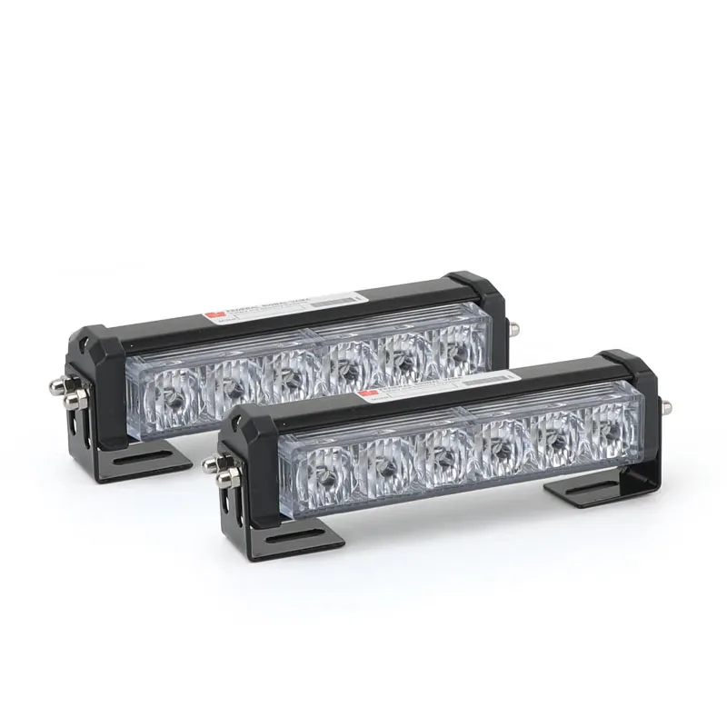 Car 6LED One Drag Two Four Strobe Warning Light Flash Lamp Long Bumper Light Red Blue Yellow White Auto Universal Front Grill view 6